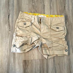 Khaki Ruching Shorts